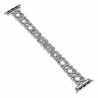 For Apple Watch SE 2023 44mm Hearts Crossed Diamond Metal Watch Band(Starlight Color) - 1