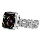 For Apple Watch SE 2023 40mm Hearts Crossed Diamond Metal Watch Band(Silver) - 2
