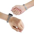 For Apple Watch SE 2023 40mm Hearts Crossed Diamond Metal Watch Band(Silver) - 3
