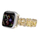 For Apple Watch Ultra 49mm Hearts Crossed Diamond Metal Watch Band(Gold) - 2