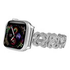 For Apple Watch Ultra 49mm Hearts Crossed Diamond Metal Watch Band(Silver) - 2