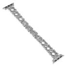 For Apple Watch Series 8 45mm Hearts Crossed Diamond Metal Watch Band(Silver) - 1