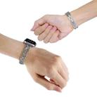 For Apple Watch SE 2022 40mm Hearts Crossed Diamond Metal Watch Band(Silver) - 3