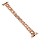 For Apple Watch SE 2022 44mm Hearts Crossed Diamond Metal Watch Band(Rose Gold) - 1