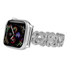 For Apple Watch Series 7 41mm Hearts Crossed Diamond Metal Watch Band(Silver) - 2