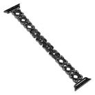For Apple Watch Series 7 45mm Hearts Crossed Diamond Metal Watch Band(Black) - 1