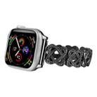 For Apple Watch Series 7 45mm Hearts Crossed Diamond Metal Watch Band(Black) - 2