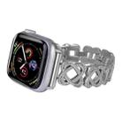 For Apple Watch 42mm Hearts Crossed Diamond Metal Watch Band(Starlight Color) - 2