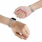 For Apple Watch 42mm Hearts Crossed Diamond Metal Watch Band(Starlight Color) - 3