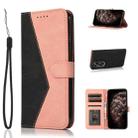 For OPPO A18 Dual-color Stitching Leather Phone Case(Black Rose Gold) - 1