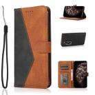 For OPPO A78 Dual-color Stitching Leather Phone Case(Black Brown) - 1