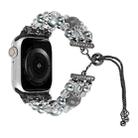 For Apple Watch Series 9 41mm Beaded Onyx Retractable Chain Watch Band(Grey) - 1