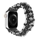 For Apple Watch Series 8 41mm Beaded Diamond Bracelet Watch Band(Black) - 1