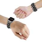 For Apple Watch Series 6 44mm Beaded Diamond Bracelet Watch Band(Black) - 3