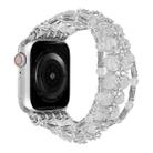 For Apple Watch 38mm Beaded Diamond Bracelet Watch Band(White) - 1