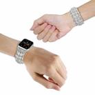 For Apple Watch 38mm Beaded Diamond Bracelet Watch Band(White) - 3