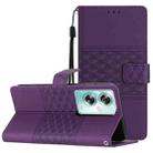 For OPPO A79 5G Diamond Embossed Skin Feel Leather Phone Case(Purple) - 1