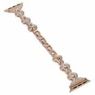 For Apple Watch Series 8 45mm Gourd Diamond Metal Watch Band(Rose Gold) - 2