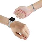 For Apple Watch Series 8 45mm Gourd Diamond Metal Watch Band(Silver) - 3