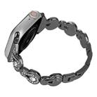 For Apple Watch SE 2022 44mm Gourd Diamond Metal Watch Band(Black) - 1