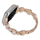 For Apple Watch SE 44mm Gourd Diamond Metal Watch Band(Rose Gold) - 1