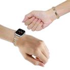 For Apple Watch Series 6 44mm Gourd Diamond Metal Watch Band(Gold) - 3