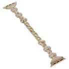 For Apple Watch 38mm Gourd Diamond Metal Watch Band(Gold) - 2