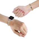For Apple Watch 38mm Gourd Diamond Metal Watch Band(Gold) - 3