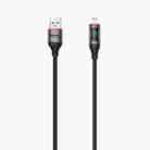 TOTU CB-7-L 15W USB to 8 Pin Digital Display Fast Charging Silicone Cable, Length: 1m(Black) - 1