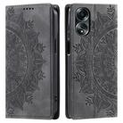 For OPPO A58 4G Totem Embossed Magnetic Leather Phone Case(Grey) - 1