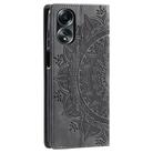 For OPPO A58 4G Totem Embossed Magnetic Leather Phone Case(Grey) - 3