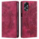 For OPPO A58 4G Totem Embossed Magnetic Leather Phone Case(Red) - 1