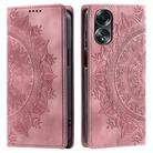 For OPPO A58 4G Totem Embossed Magnetic Leather Phone Case(Rose Gold) - 1