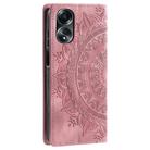 For OPPO A58 4G Totem Embossed Magnetic Leather Phone Case(Rose Gold) - 3