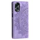 For OPPO A58 4G Totem Embossed Magnetic Leather Phone Case(Purple) - 3