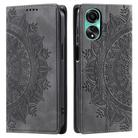 For OPPO A78 4G Totem Embossed Magnetic Leather Phone Case(Grey) - 1