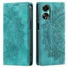 For OPPO A78 4G Totem Embossed Magnetic Leather Phone Case(Green) - 1
