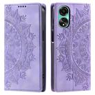 For OPPO A78 4G Totem Embossed Magnetic Leather Phone Case(Purple) - 1