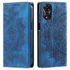 For OPPO A78 5G / A58 5G Totem Embossed Magnetic Leather Phone Case(Blue) - 1