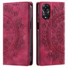 For OPPO A78 5G / A58 5G Totem Embossed Magnetic Leather Phone Case(Red) - 1