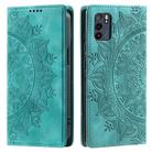 For OPPO Reno6 5G Totem Embossed Magnetic Leather Phone Case(Green) - 1