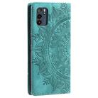 For OPPO Reno6 5G Totem Embossed Magnetic Leather Phone Case(Green) - 2