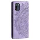For OPPO Reno6 5G Totem Embossed Magnetic Leather Phone Case(Purple) - 3