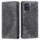 For OPPO Reno7 5G Totem Embossed Magnetic Leather Phone Case(Grey) - 1