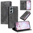 For OPPO Reno13 Pro Totem Embossed Magnetic Leather Phone Case(Grey) - 1