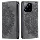 For Xiaomi 14 Pro Totem Embossed Magnetic Leather Phone Case(Grey) - 1