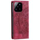 For Xiaomi 14 Pro Totem Embossed Magnetic Leather Phone Case(Red) - 3