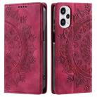 For Xiaomi Poco F5 / Redmi Note 12 Turbo Totem Embossed Magnetic Leather Phone Case(Red) - 1