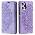 For Xiaomi Poco F5 / Redmi Note 12 Turbo Totem Embossed Magnetic Leather Phone Case(Purple) - 1