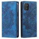 For Xiaomi Redmi Note 11 Global / 11S 4G Totem Embossed Magnetic Leather Phone Case(Blue) - 1